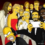 Los Simpson hacen su versión del selfie de los Oscar 2014