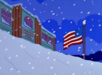 Imagen Promocional de Skinner cubierto por la nieve Temporada 12 de Los Simpson
