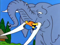 Imagen Promocional de Bart Gana un Elefante Temporada 5 de Los Simpson