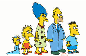 Los Simpson en su primera aparición en The Tracey Ullman Show.
